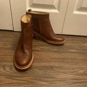 Clark booties, never worn outside of my house. Scuff mark on right foot.